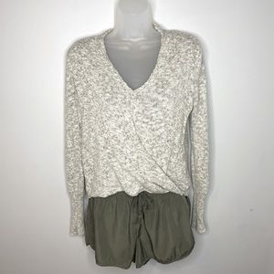 Pink Rose Knit Crisscross Sweater